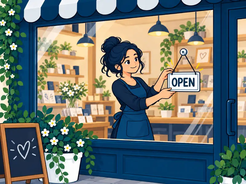 business owner opening store